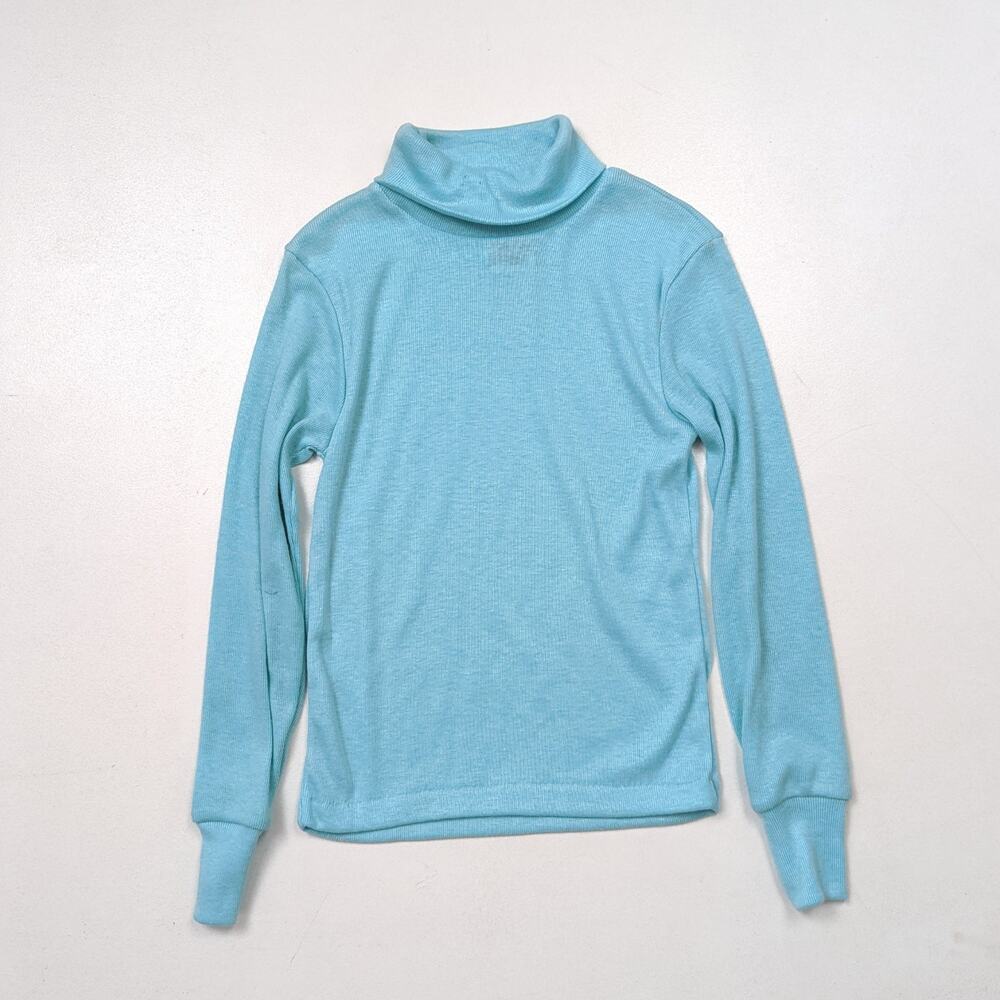 Vintage Dobie Turtleneck Kids Size 4-5T Blue Long Sleeve Basic Layering